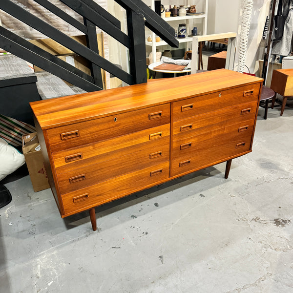 Danish Modern 8 Drawer Teak Dresser