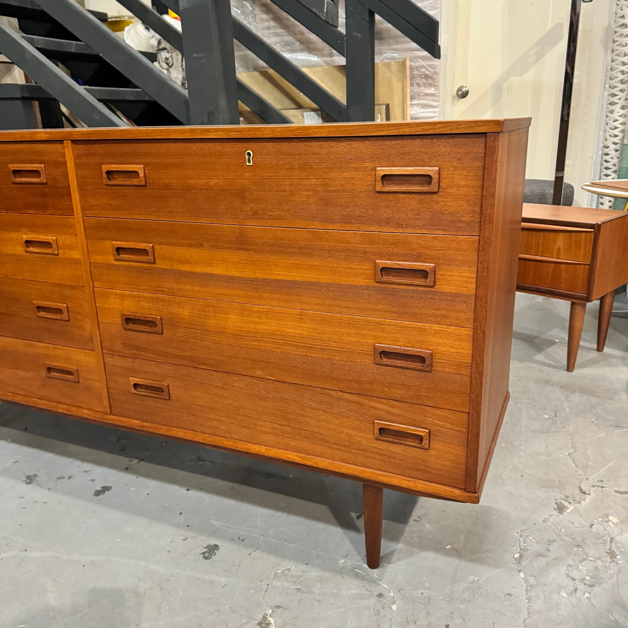 Danish Modern 8 Drawer Teak Dresser