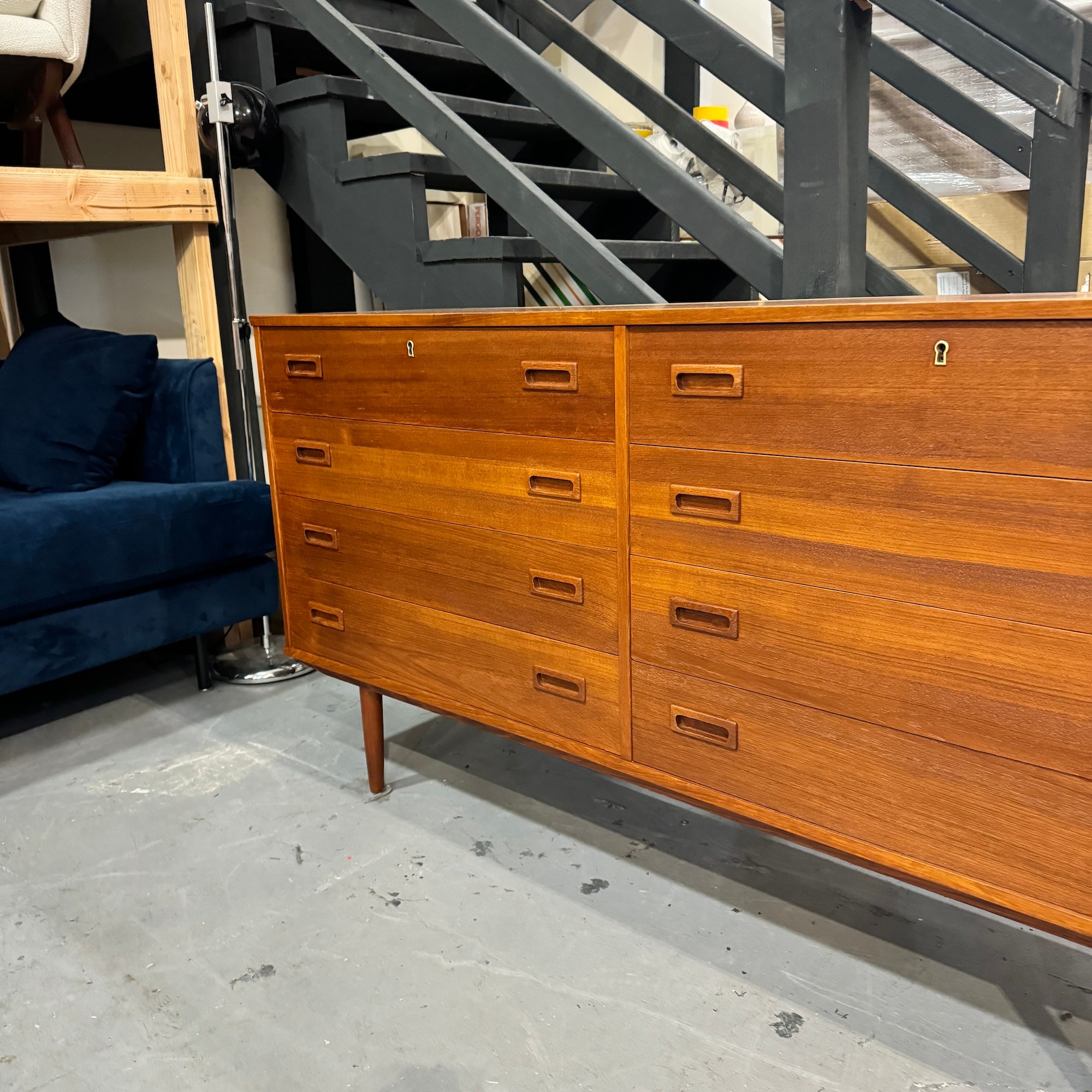 Danish Modern 8 Drawer Teak Dresser