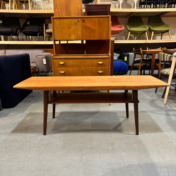 Danish Modern Surfboard Teakwood Coffee Table