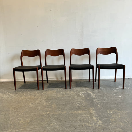Danish Modern Niels Moller set of 4 Model 71 dining chairs