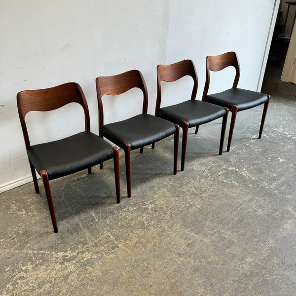 Danish Modern Niels Moller set of 4 Model 71 dining chairs