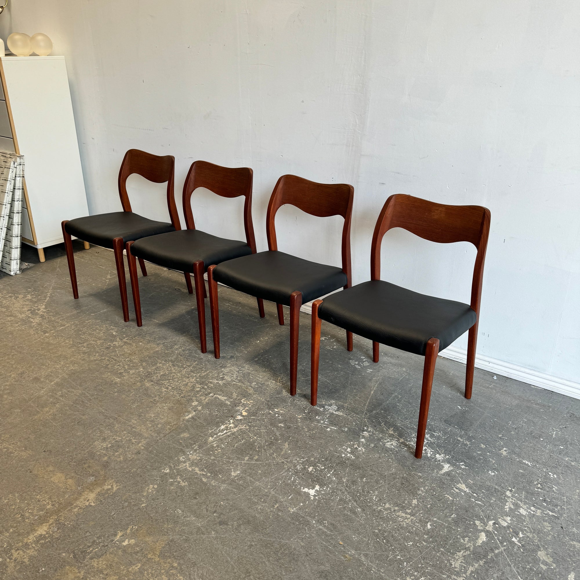 Danish Modern Niels Moller set of 4 Model 71 dining chairs