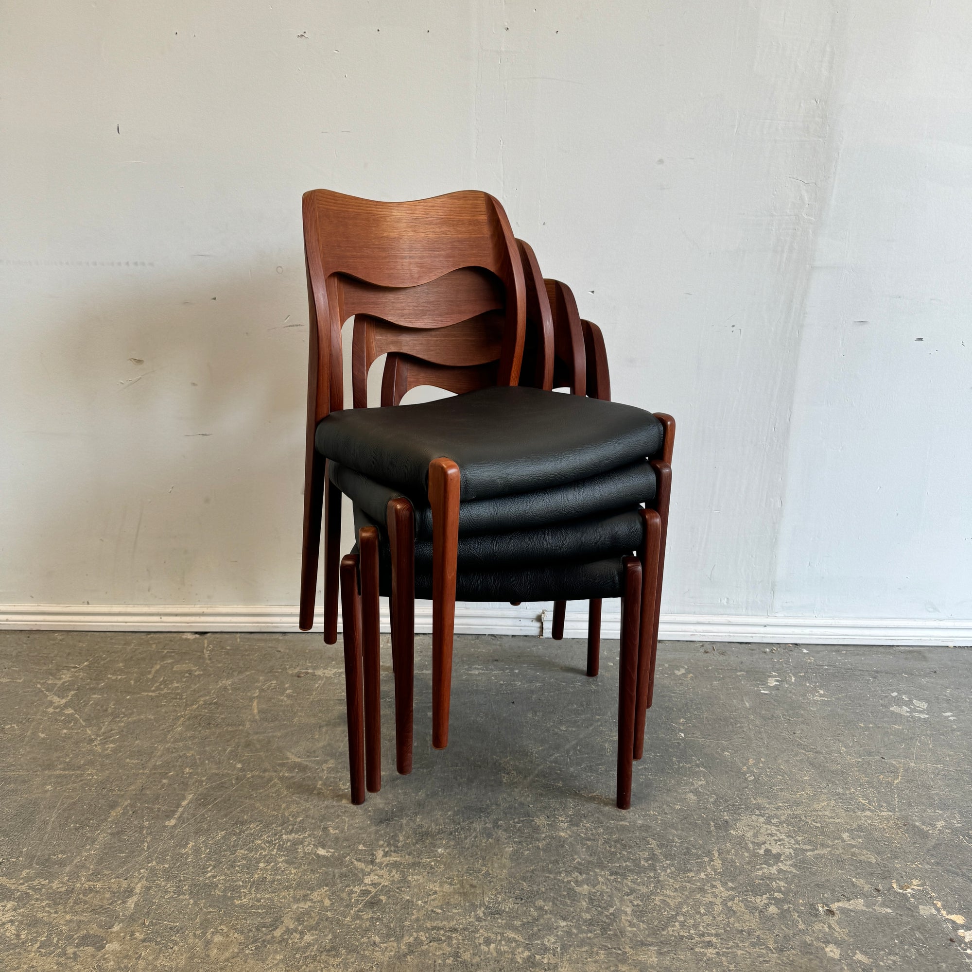 Danish Modern Niels Moller set of 4 Model 71 dining chairs