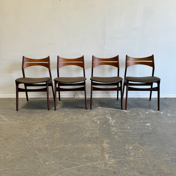 Danish Modern Erik Buch Set of 4 Model 310 Teak dining chairs