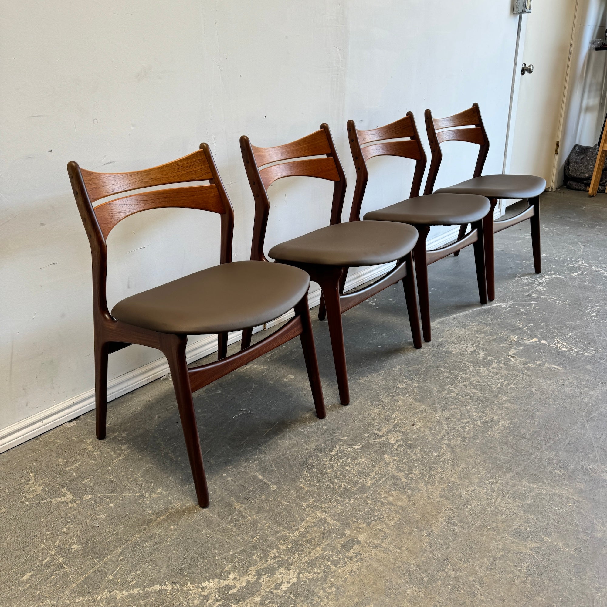 Danish Modern Erik Buch Set of 4 Model 310 Teak dining chairs