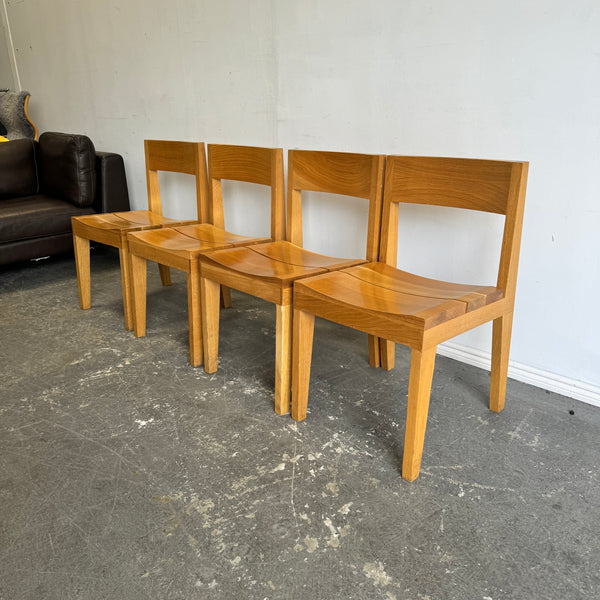 Handcrafted set of 4 Maplewood dining chairs