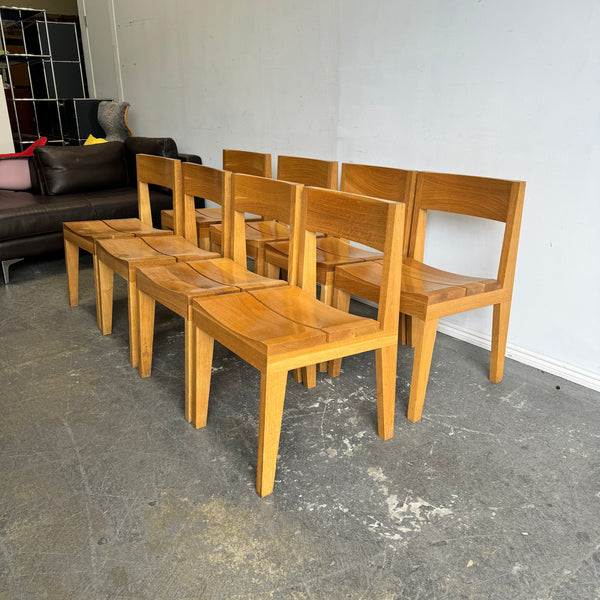 Custom Handcrafted set of 8 Maplewood dining chairs