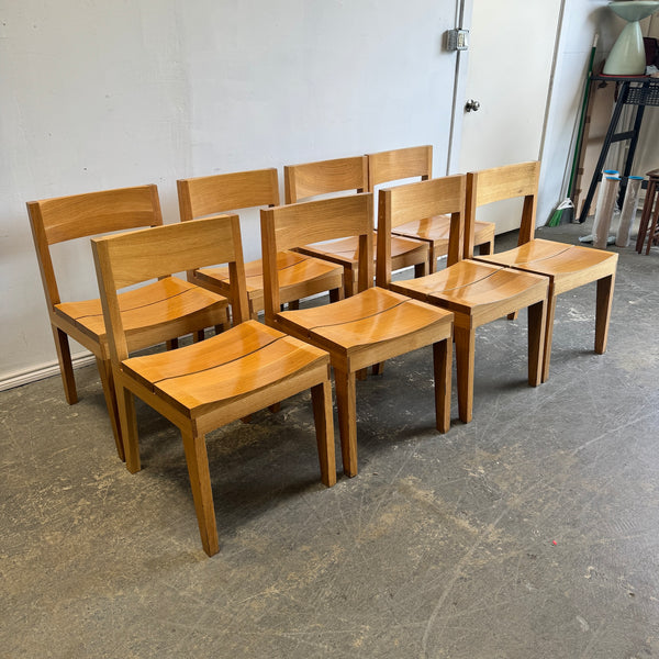 Custom Handcrafted set of 8 Maplewood dining chairs