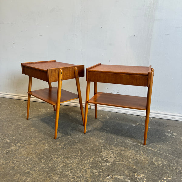 Vintage Teak set of 2 Nightstands by Ab Carlström & Co Furniture Factory