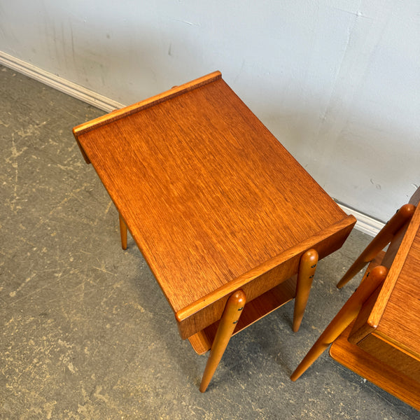 Vintage Teak set of 2 Nightstands by Ab Carlström & Co Furniture Factory