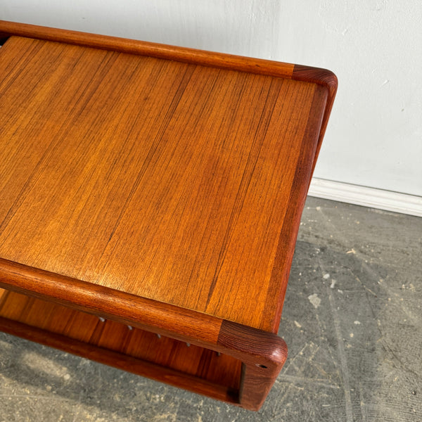 Danish Vintage teak and leather magazine trolley