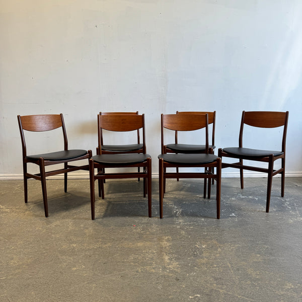 Danish Modern set of 6 Teak dining chairs