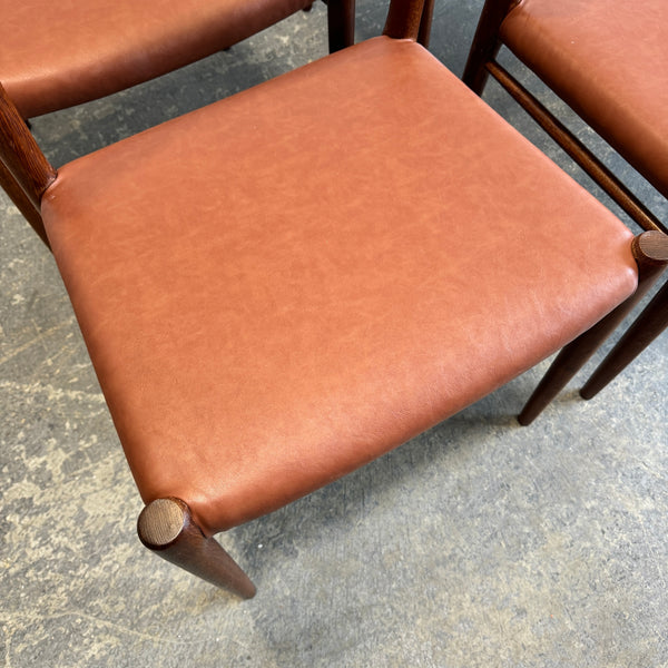 Danish Modern Teak set of 6 Niels Moller Model 75 dining chairs