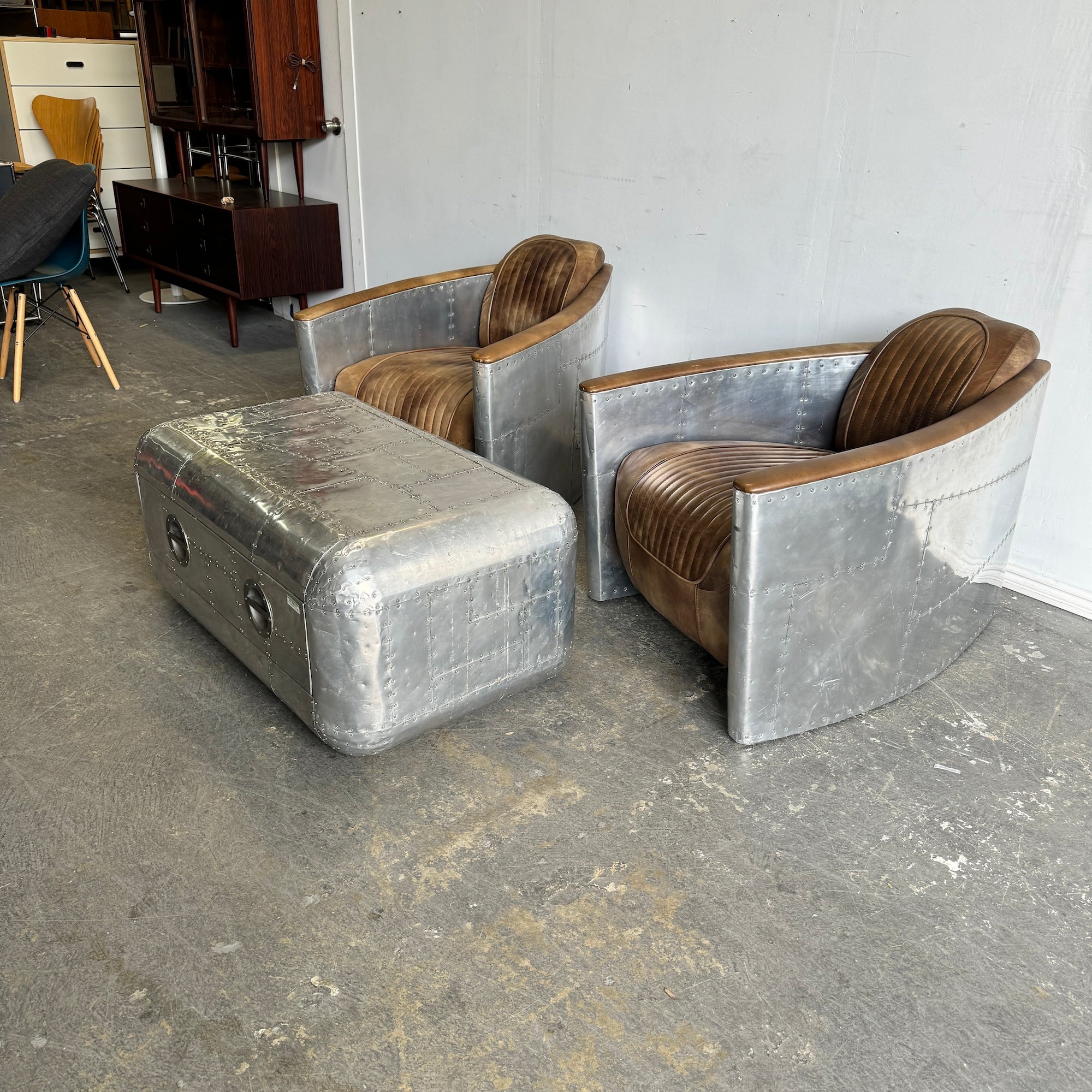 Restoration Hardware Timothy Oulton Aviator Lounge chairs