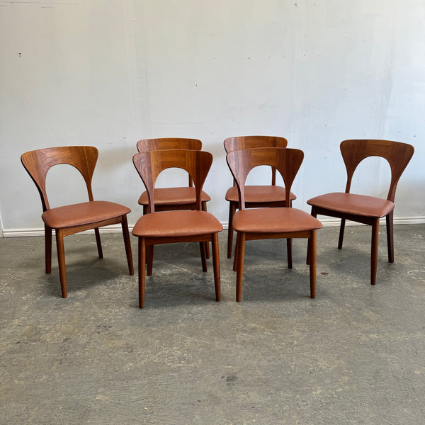 Danish Modern Niels Koefoed Set of 6 Teak Dining chairs 1960