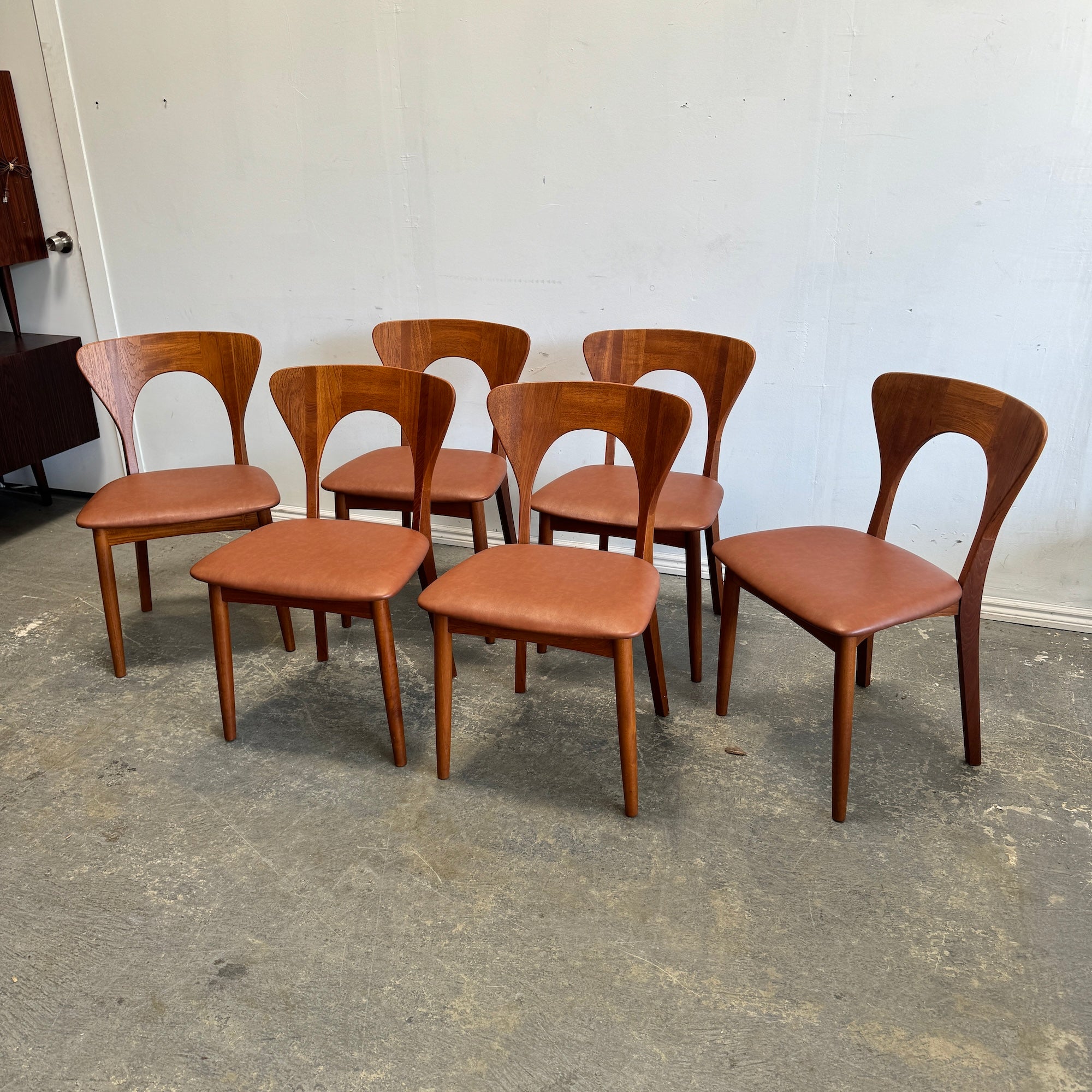 Danish Modern Niels Koefoed Set of 6 Teak Dining chairs 1960