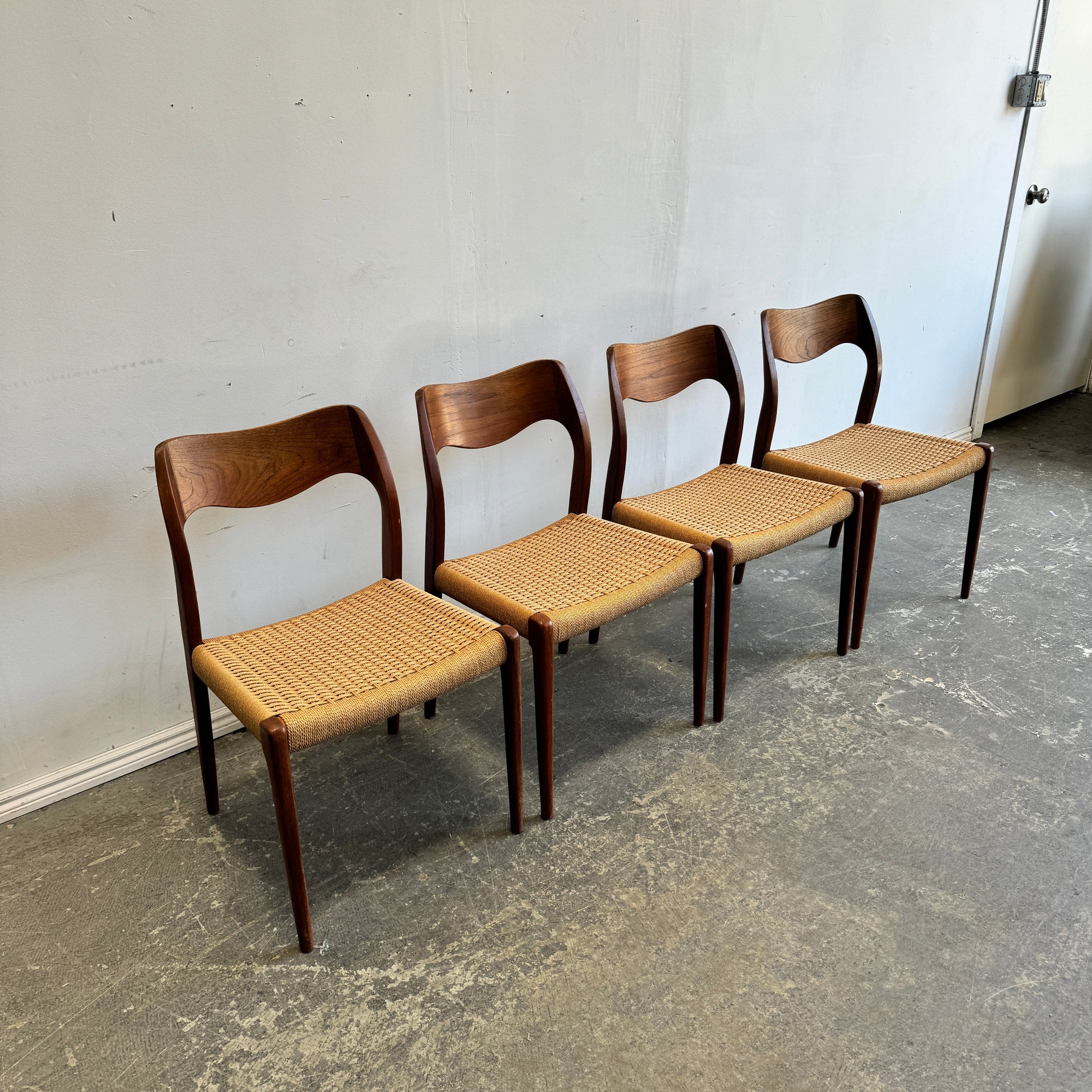 Danish Modern Niels Moller set of 4 Model 71 dining chairs