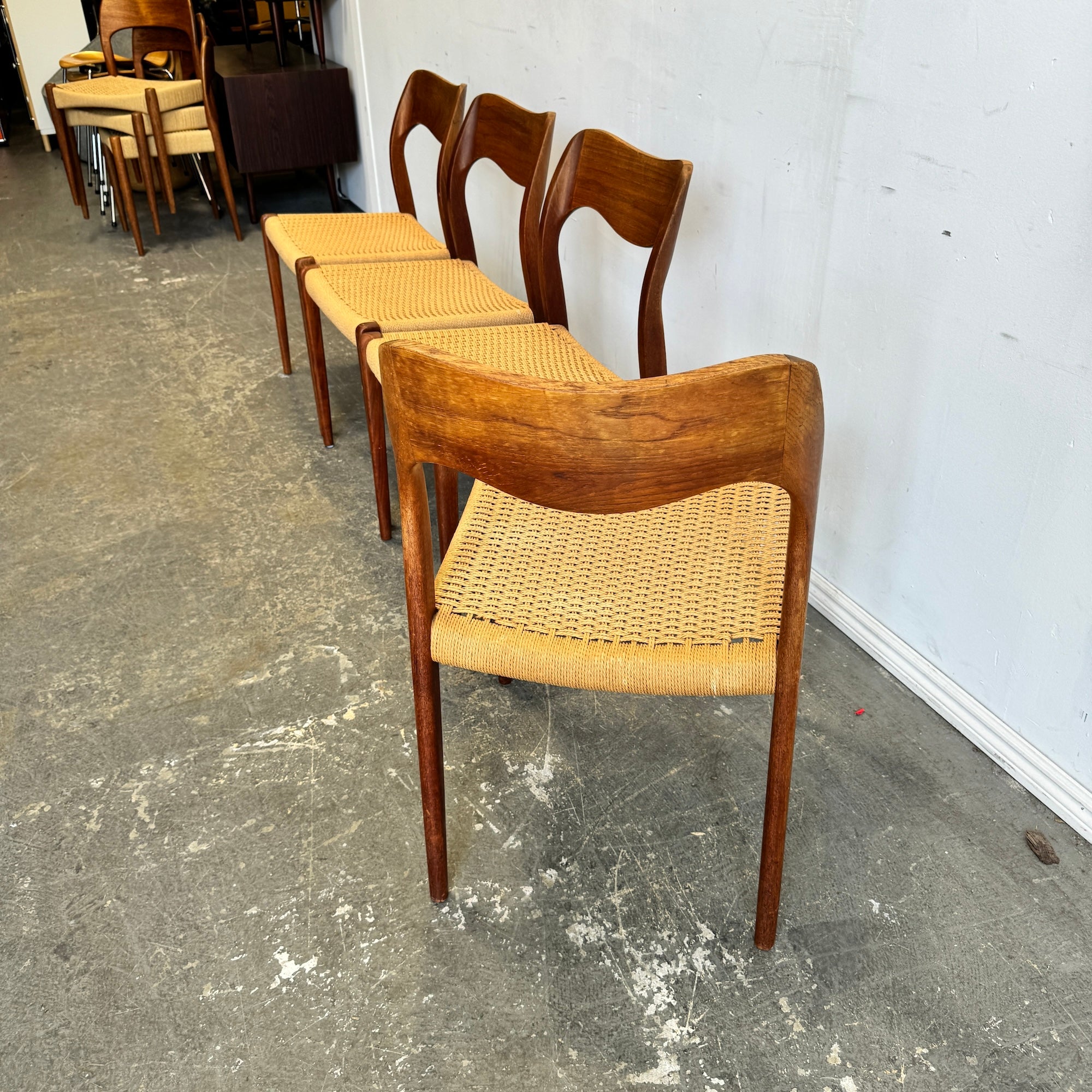 Danish Modern Niels Moller set of 4 Model 71 dining chairs