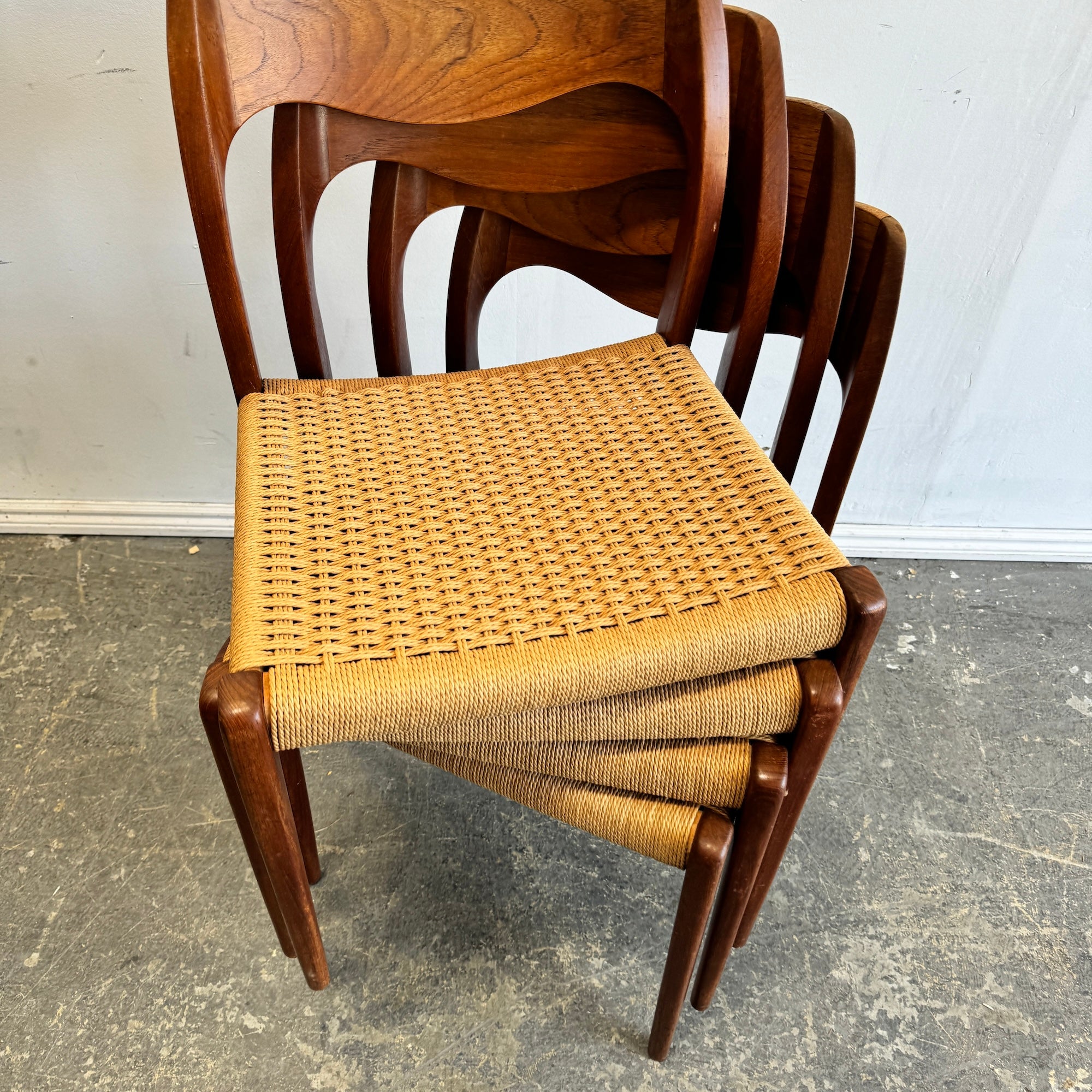 Danish Modern Niels Moller set of 4 Model 71 dining chairs