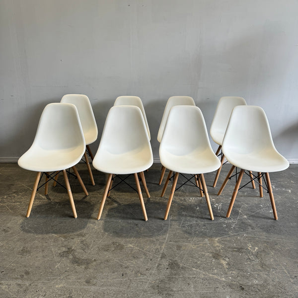 Authentic Herman Miller set of 8 Eames plastic molded chairs