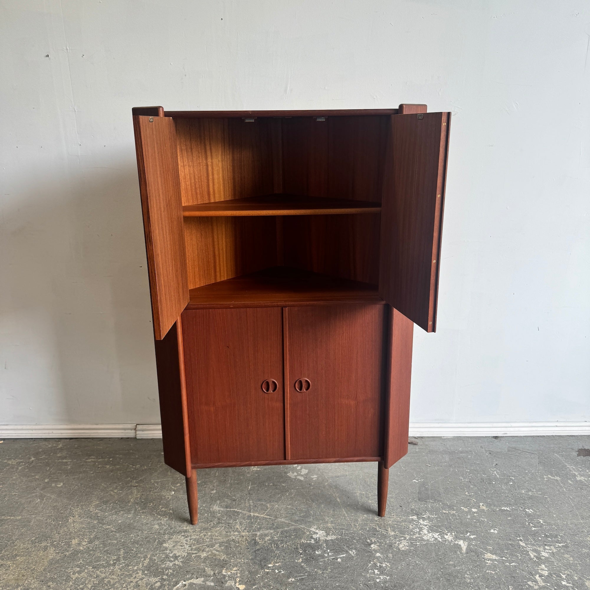 Danish Modern Corner Cabinet