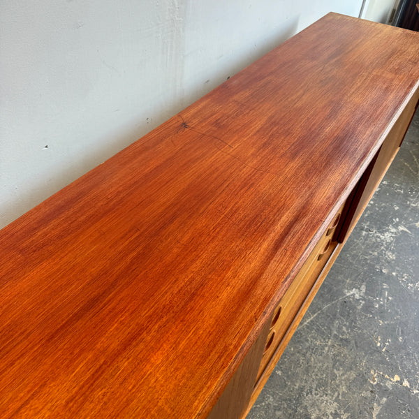 Danish Modern Teak Credenza by Clausen and Sons with dovetail Drawers