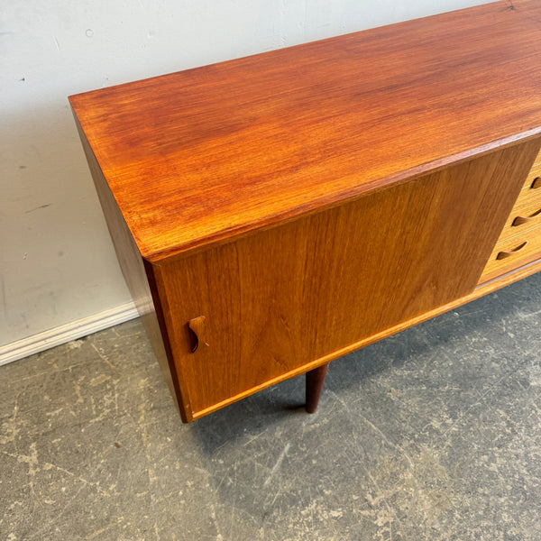 Danish Modern Teak Credenza by Clausen and Sons with dovetail Drawers