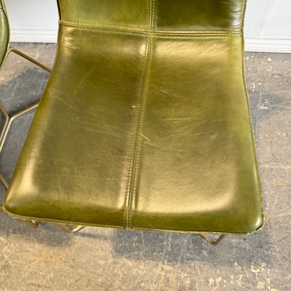 West Elm Set of 2 Slope leather dining chairs