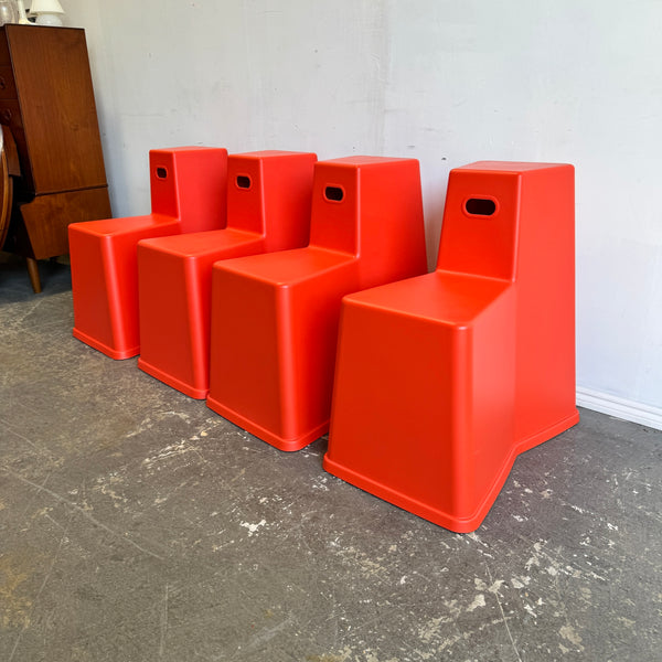 Vitra set of 4 Tool Stool by Konstantin Grcic (Poppy Red)