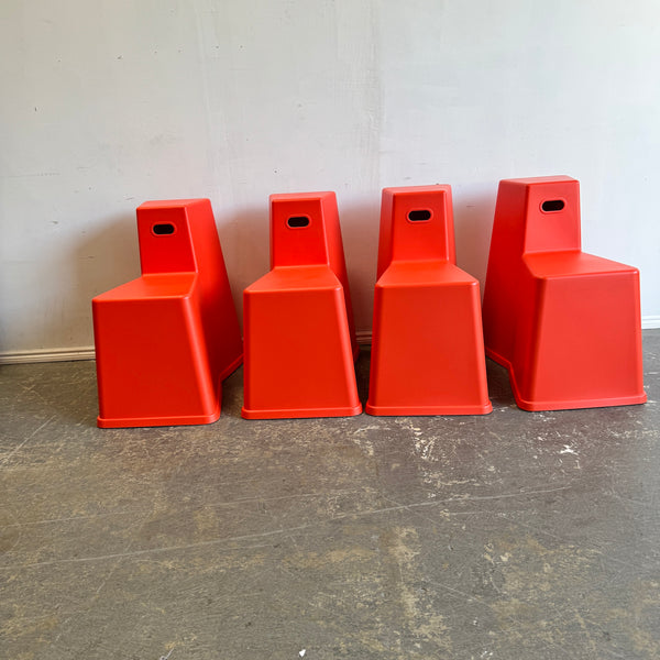 Vitra set of 4 Tool Stool by Konstantin Grcic (Poppy Red)