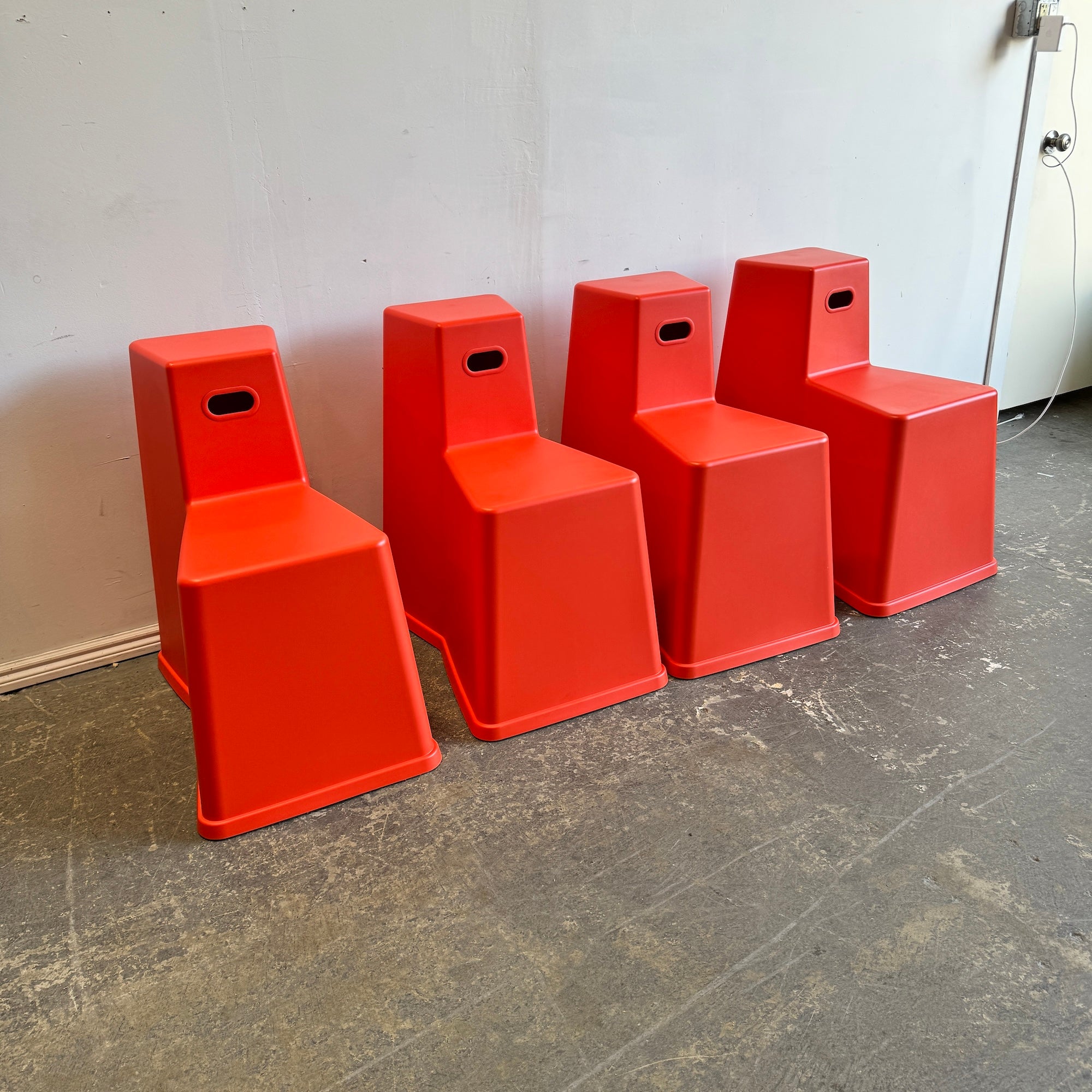 Vitra set of 4 Tool Stool by Konstantin Grcic (Poppy Red)