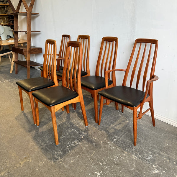 Danish Set of 6 Eva Dining Chairs by Niels Koefoed for Koefoeds Hornslet, 1960s