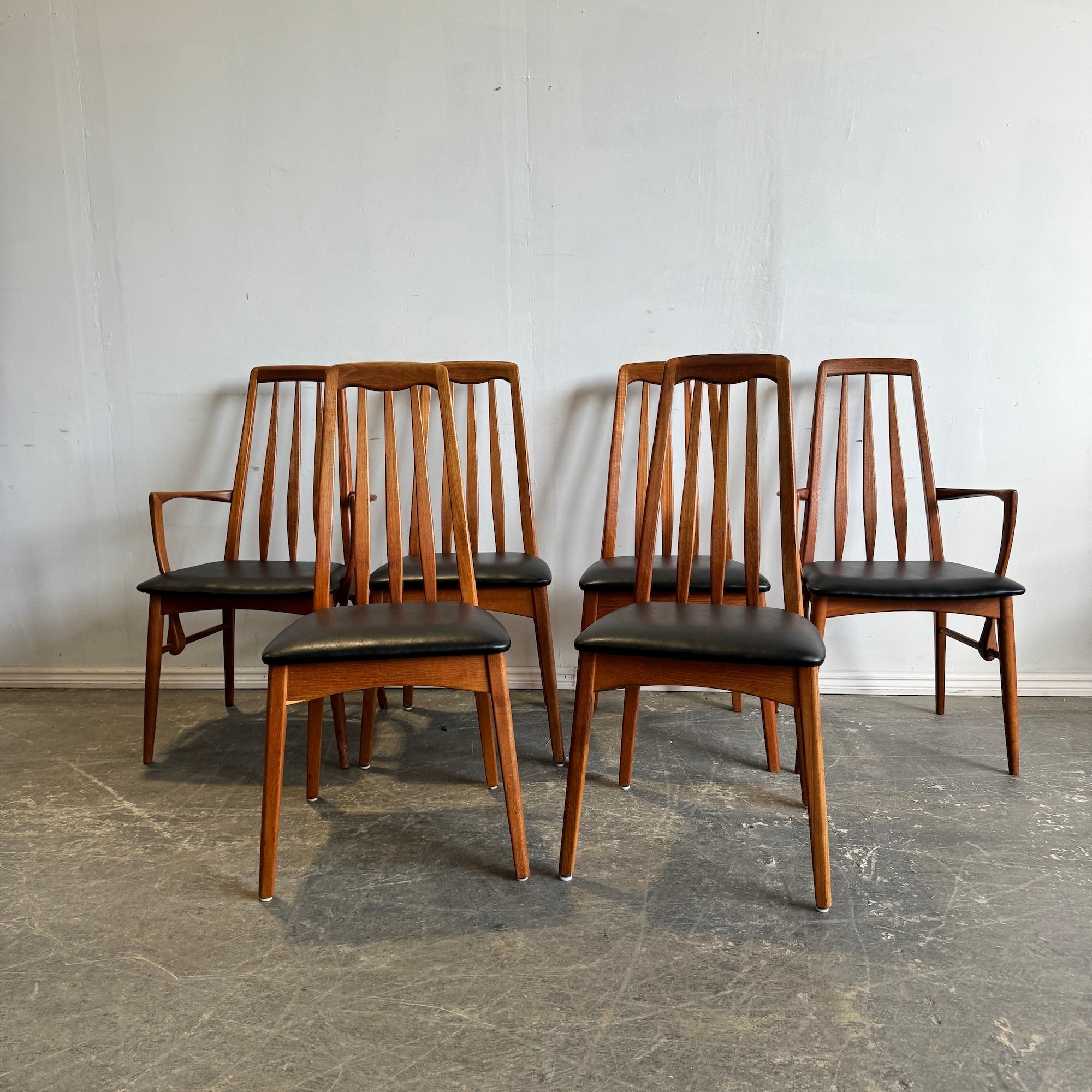 Danish Set of 6 Eva Dining Chairs by Niels Koefoed for Koefoeds Hornslet, 1960s