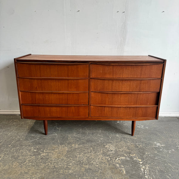 Danish Modern Teak Dresser with two matching Nightstands