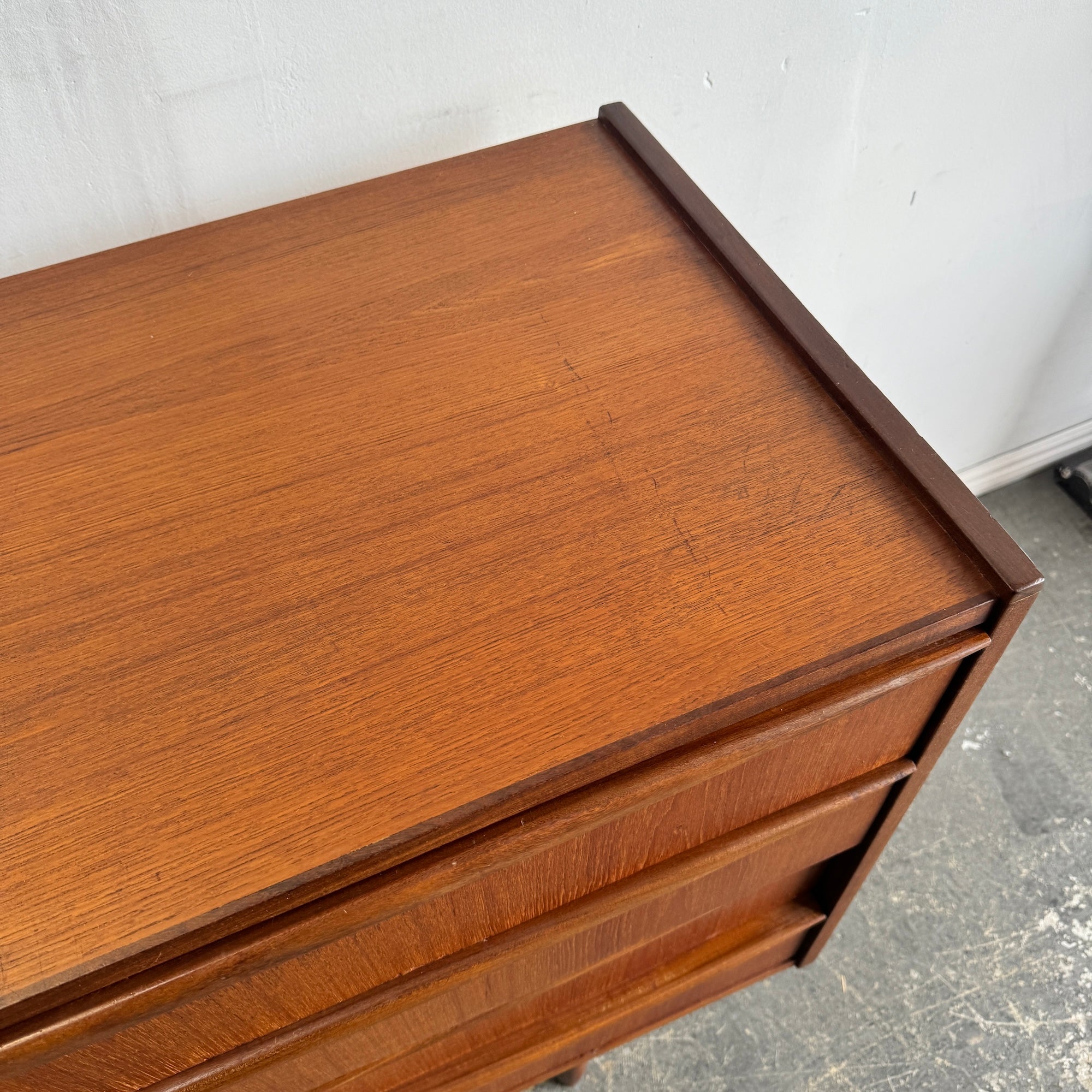 Danish Modern Teak Dresser with two matching Nightstands