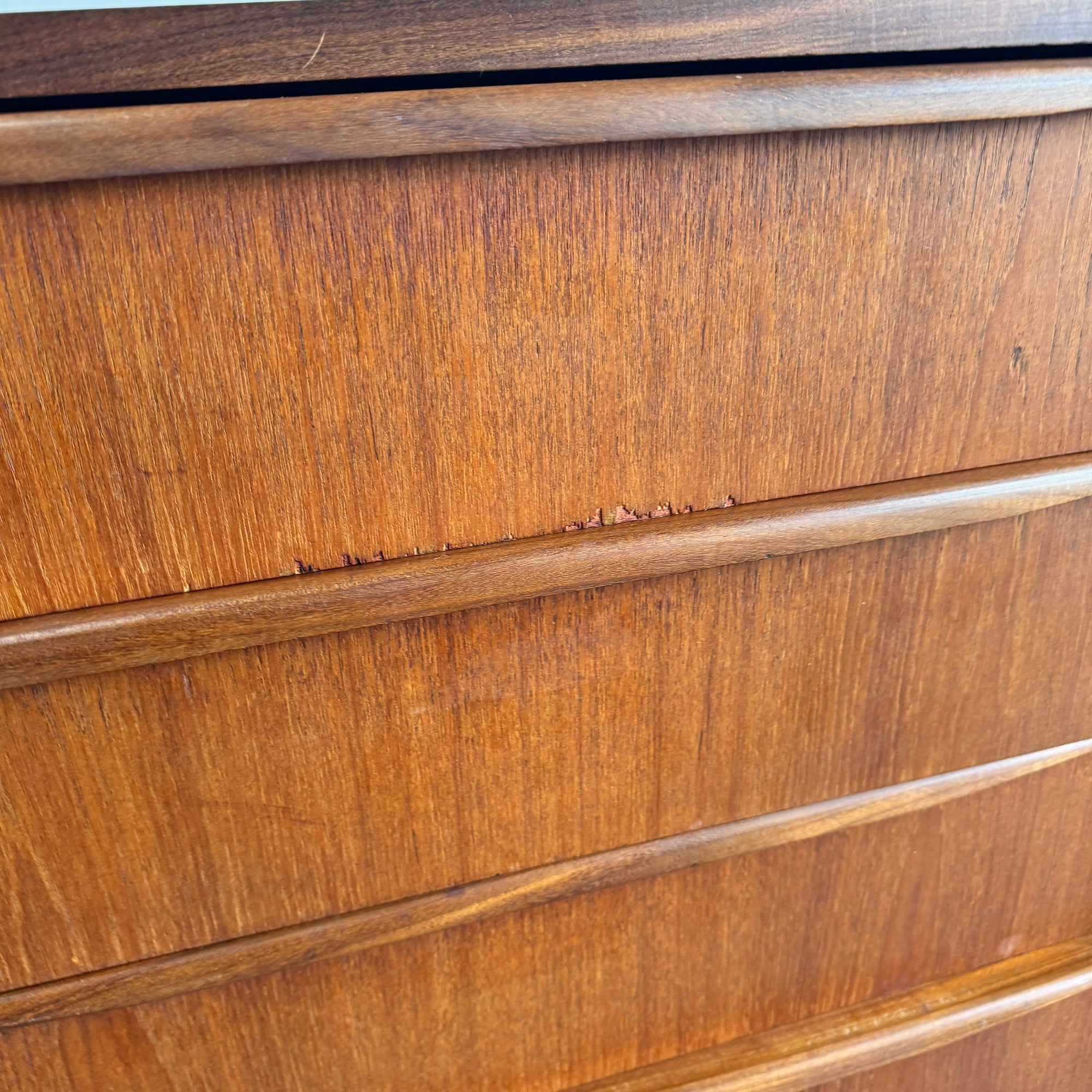 Danish Modern Teak 6 drawer Low Dresser