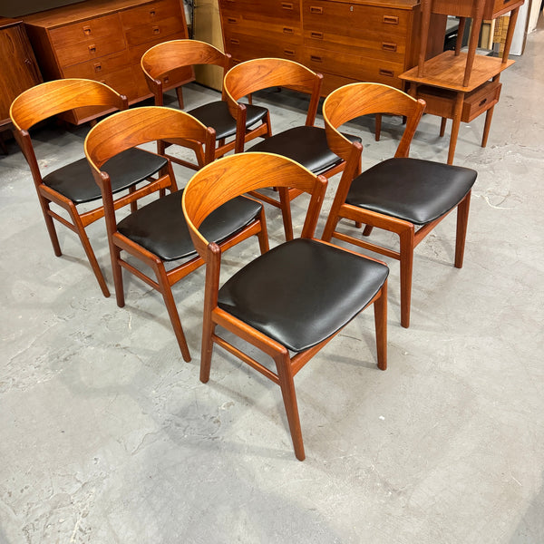 Danish Modern Dux set of 6 Teak Ribbon Dining Chairs