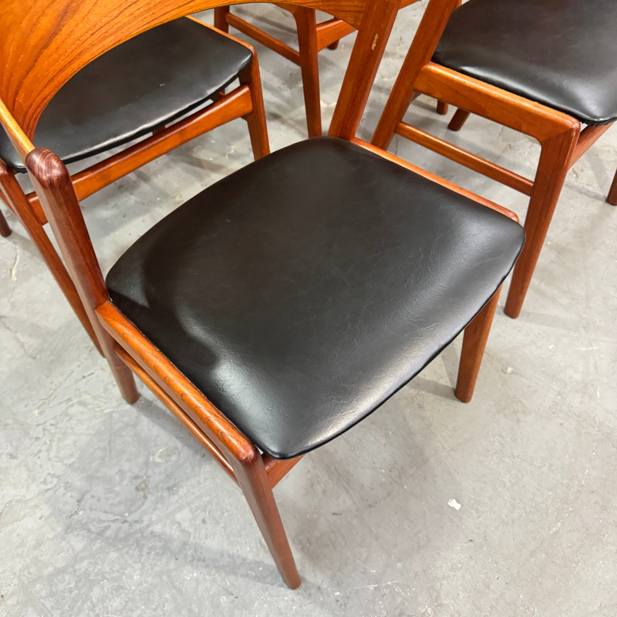 Danish Modern Dux set of 6 Teak Ribbon Dining Chairs