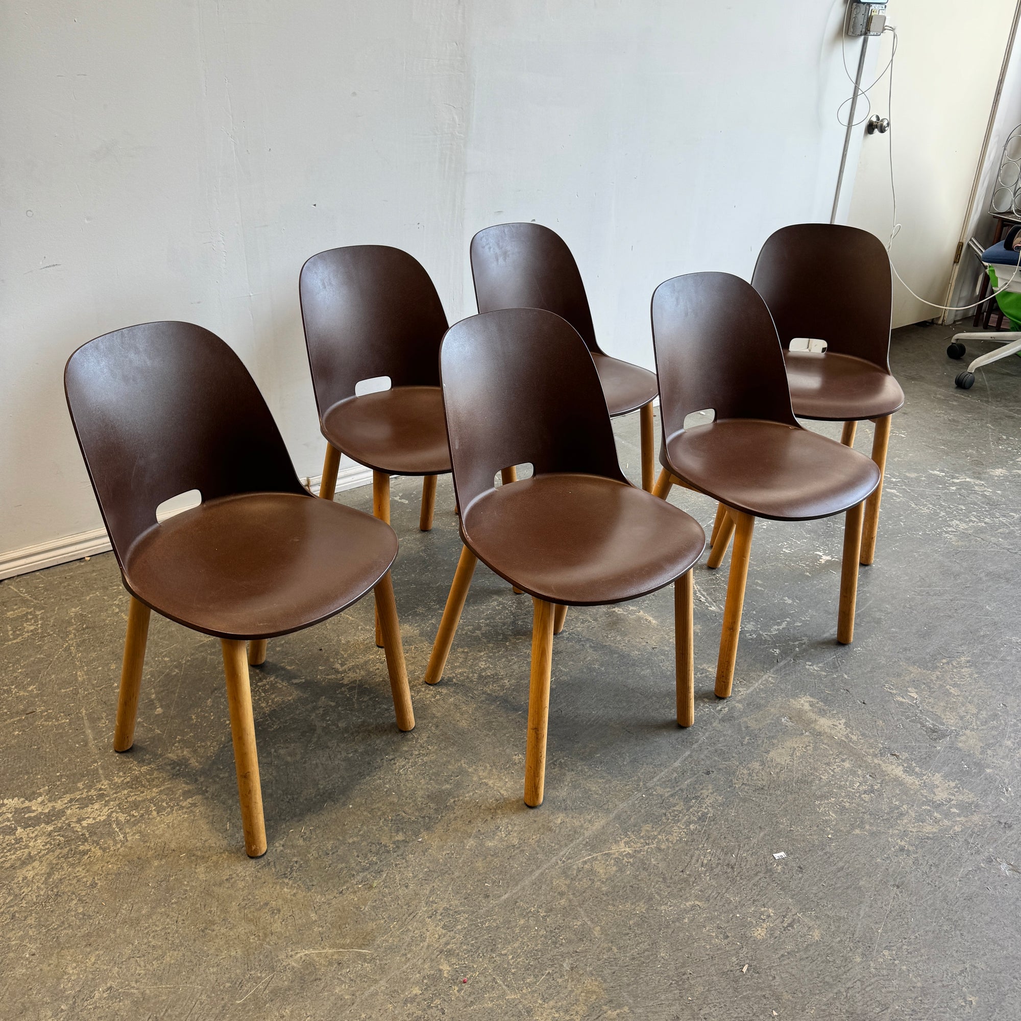 Emeco Alfi high set of 6 chairs by Jasper Morrison