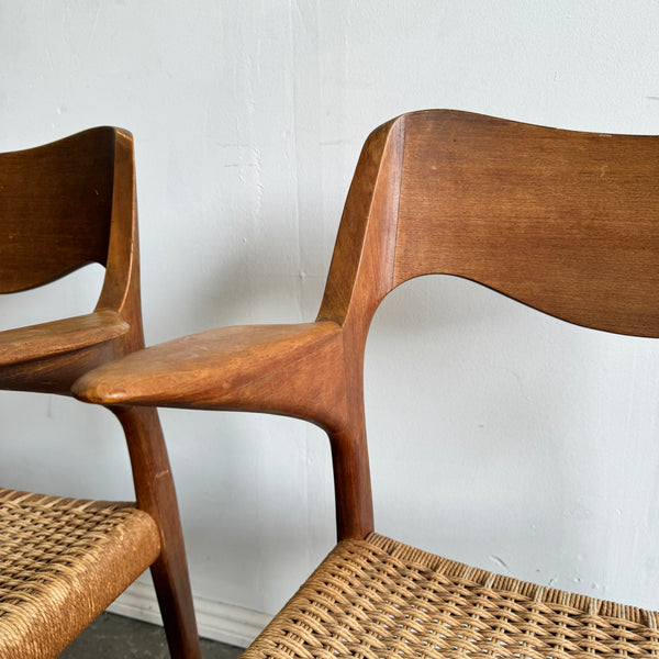 Danish Modern Set of 2 Moller Model 71 Armchairs