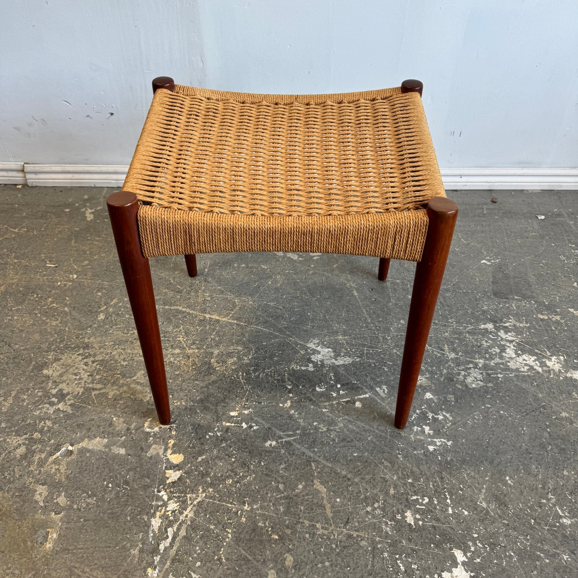 Danish Modern Mogens Kold Teak Stool By Arne Hovmand Olsen