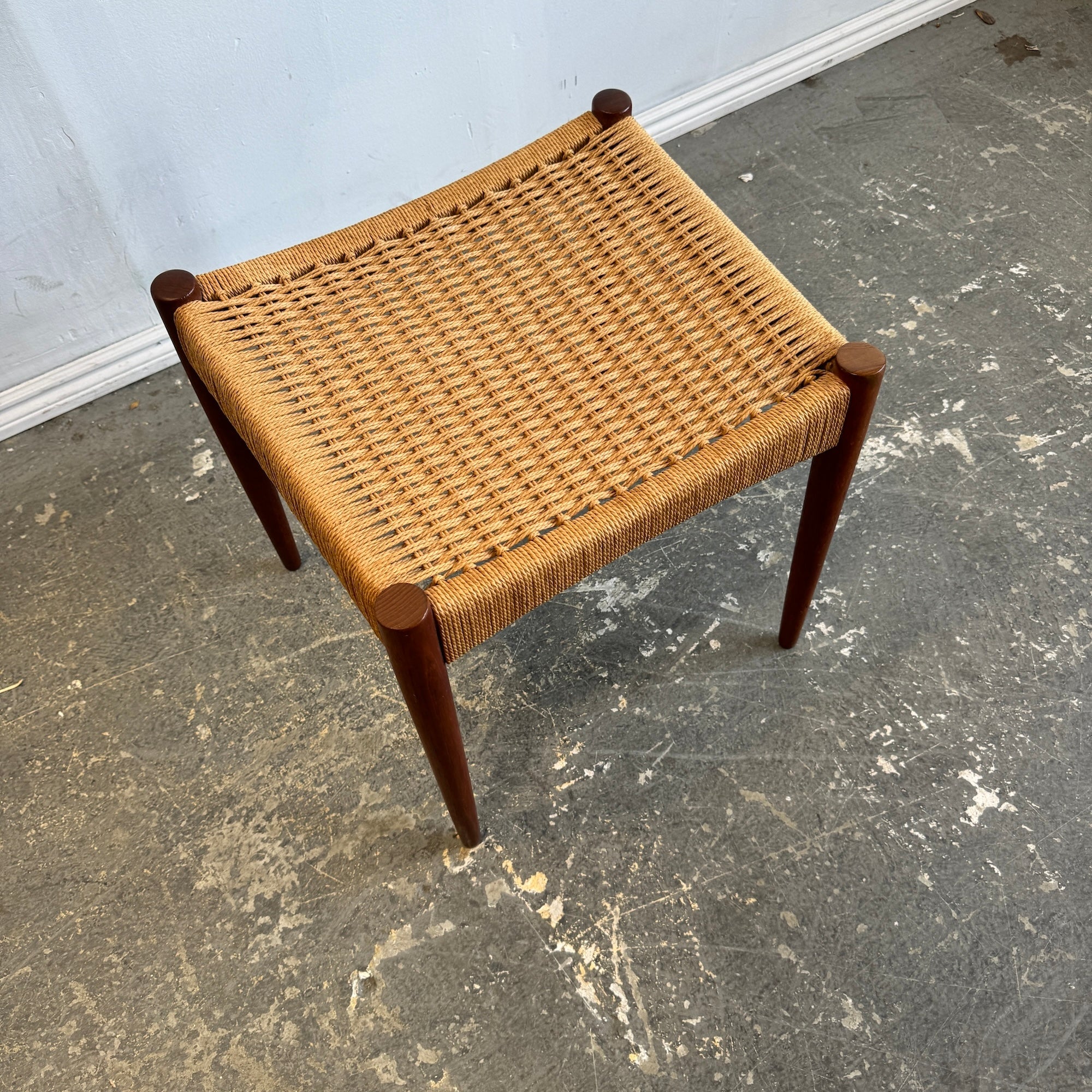 Danish Modern Mogens Kold Teak Stool By Arne Hovmand Olsen