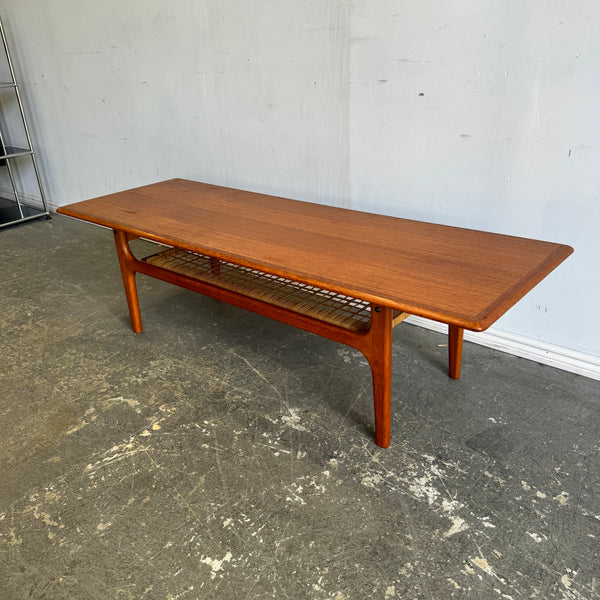 Danish Modern Trioh Teak Surfboard long Coffee Table