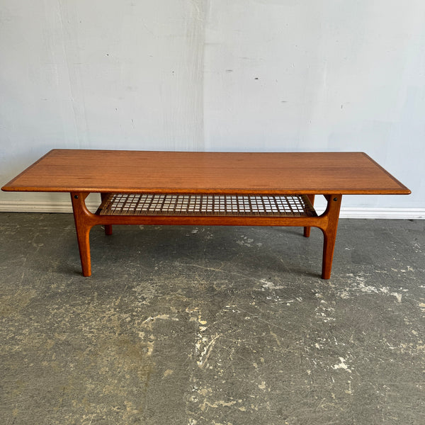 Danish Modern Trioh Teak Surfboard long Coffee Table