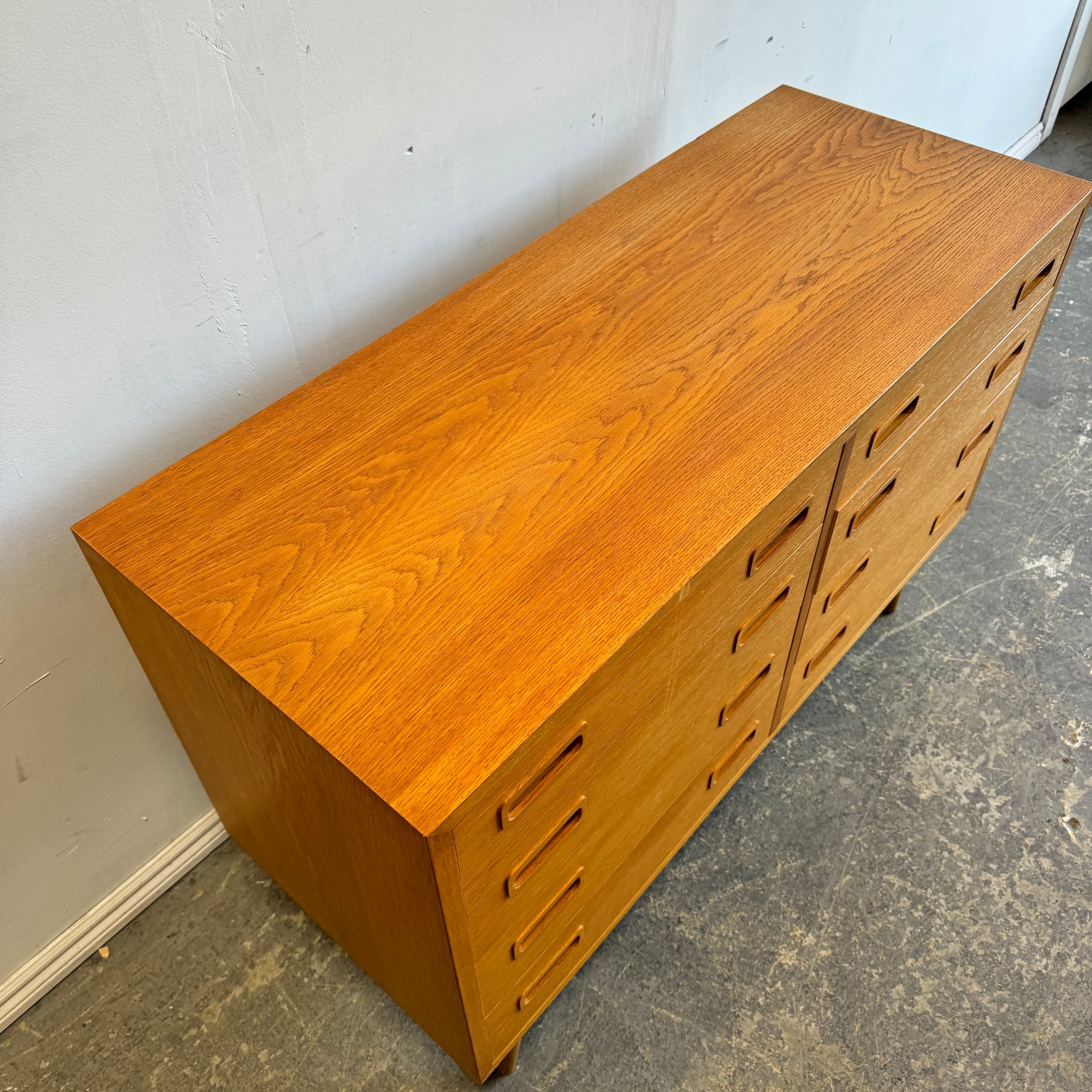 Danish Modern teak 8 drawer dresser by Carlo Jensen for Hundevad