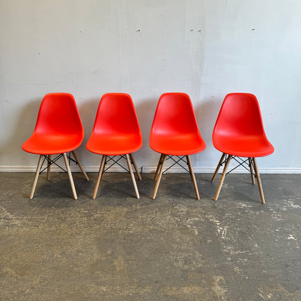 Authentic Herman Miller set of 4 Eames plastic molded chairs