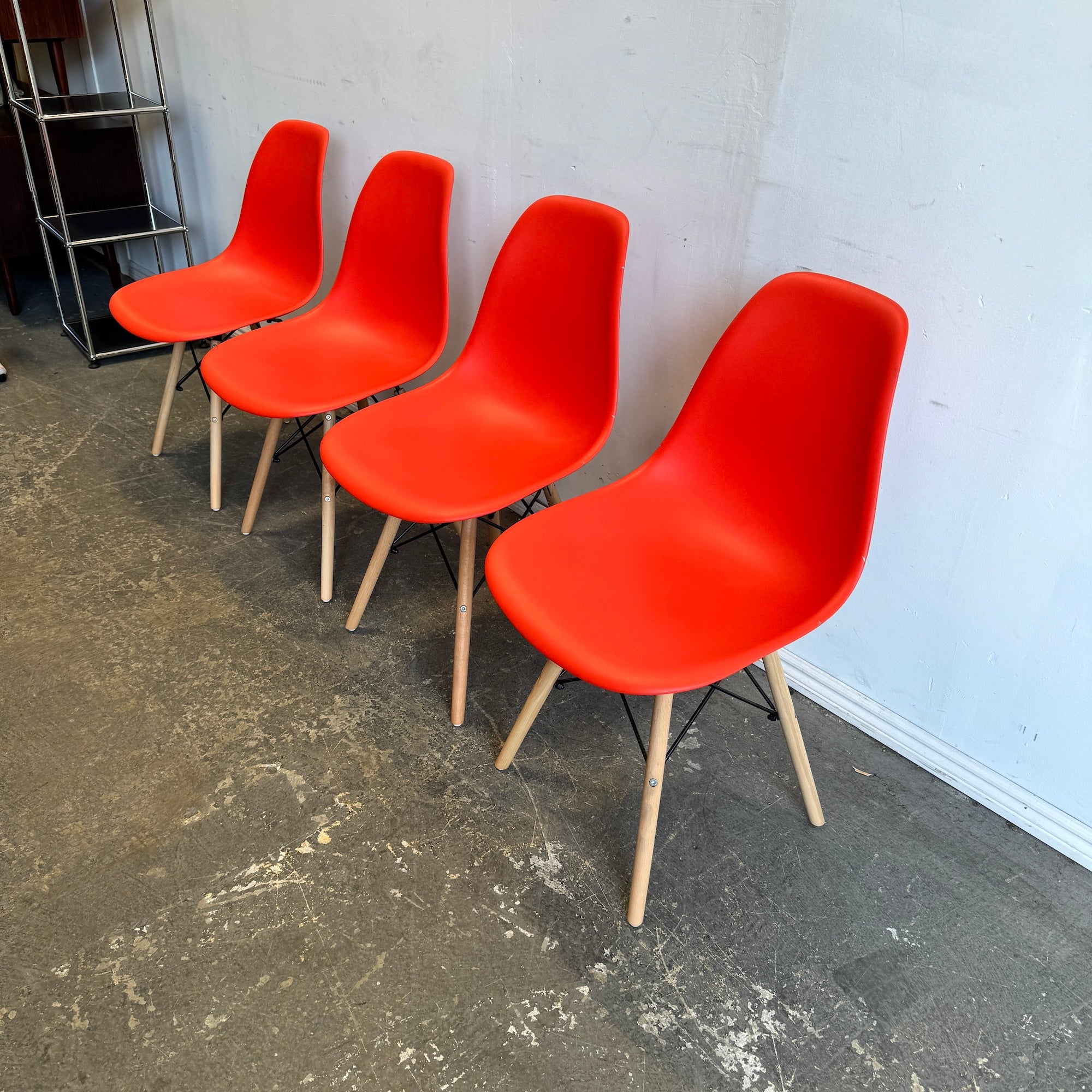 Authentic Herman Miller set of 4 Eames plastic molded chairs