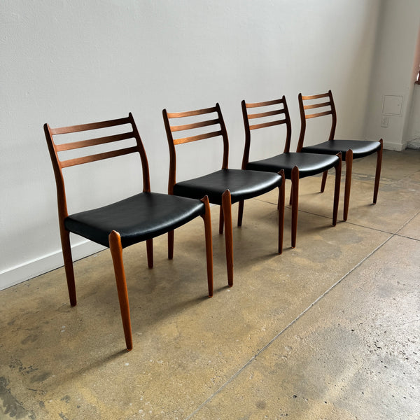 Danish Modern Niels Moller Model 78 Side Chair with Leather Seat