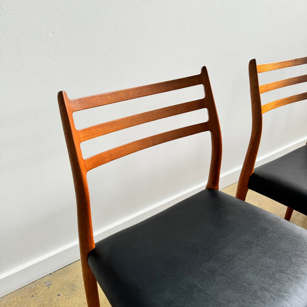 Danish Modern Niels Moller Model 78 Side Chair with Leather Seat